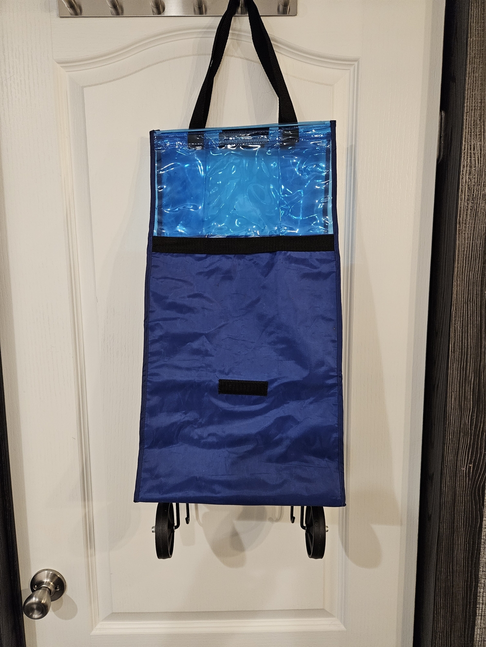 Blue Rolling Shopping Bag with Clear Top - Unbranded